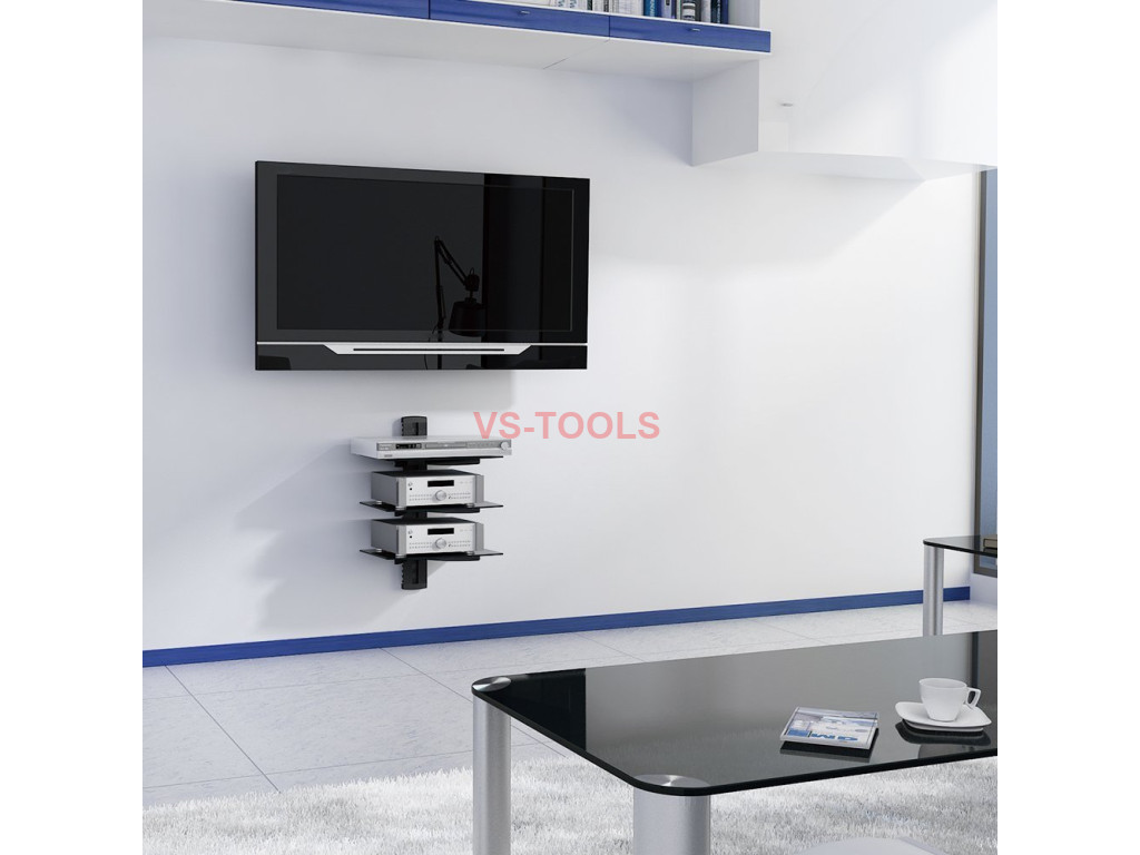 Adjustable 3 Shelf for DVD Player Cable Box Receiver Gaming